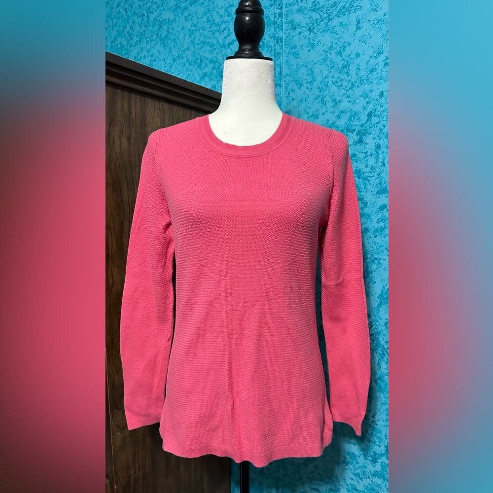 Talbots pink waffle knot top